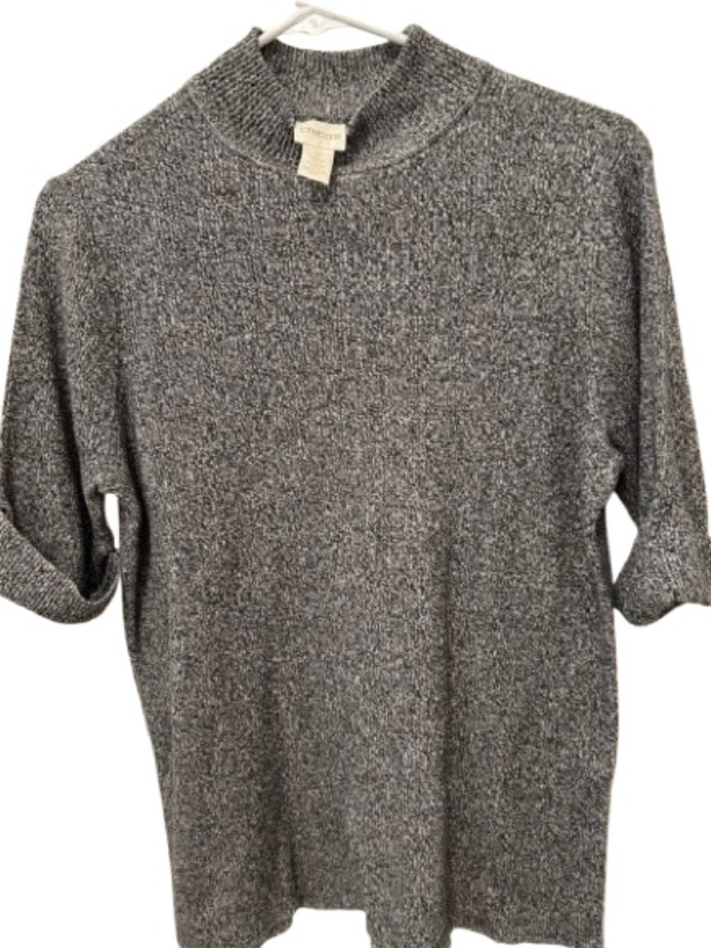 Chico's Marled Gray Mock Turtleneck Sweater Size L  Chico’s Size 2